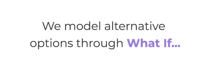 We model alternative options through What If...