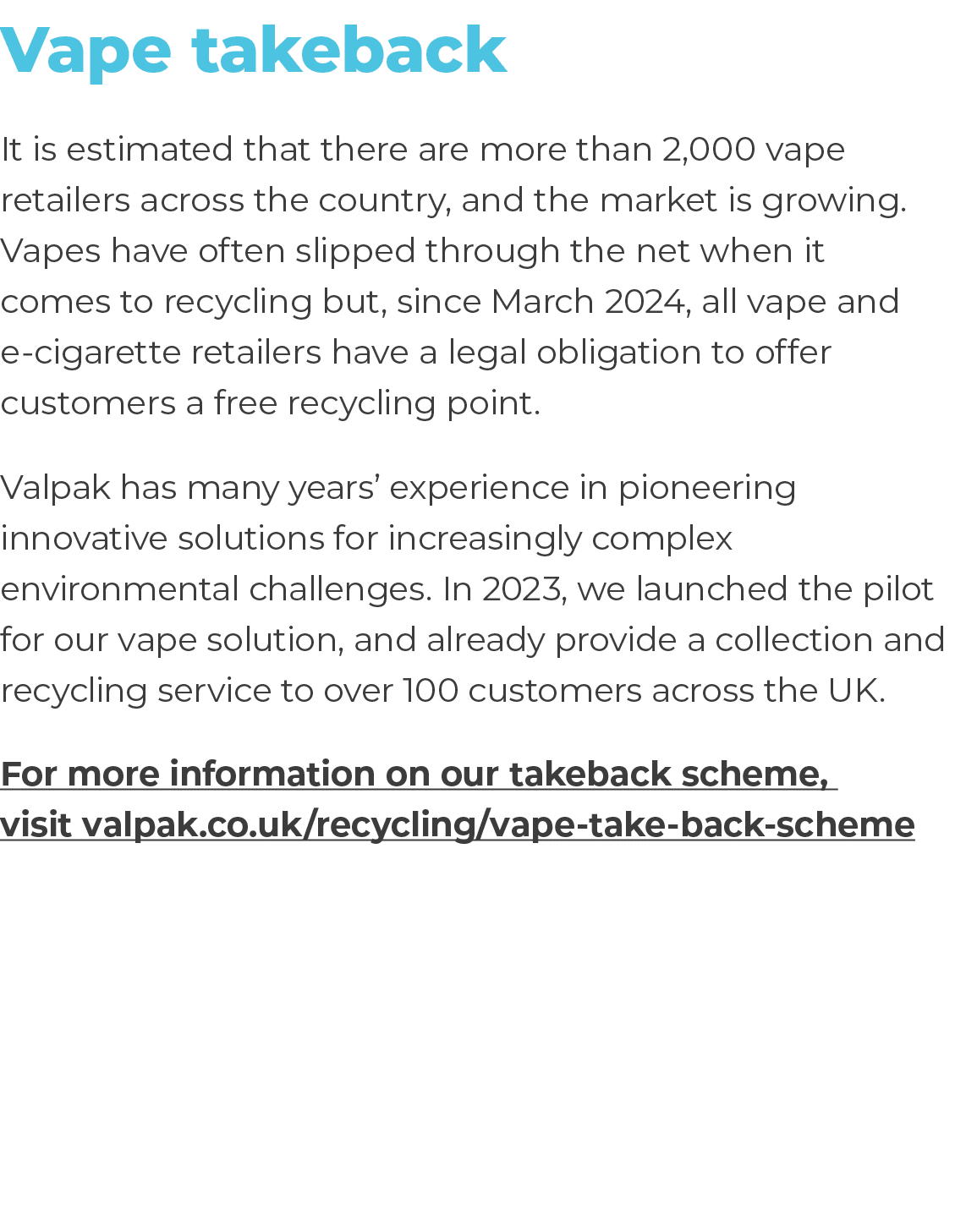 Vape takeback It is estimated that there are more than 2,000 vape retailers across the country, and the market is gro...